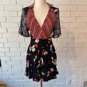 Free People Mixed Print Mini Dress 2